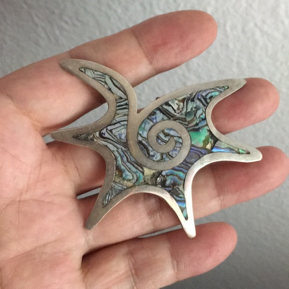 🖤Artisan💕Abalone silver pendant or brooch - Picture 10 of 10